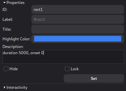 Inkscape object properties description field